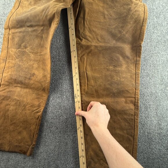 VTG CC Filson Style 69 Brown Waxed Canvas Pants Hunting Cotton 36 Men ACTL 35X30 - Picture 10 of 16